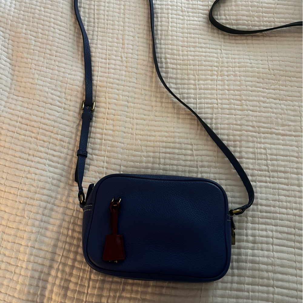 J Crew blue signet crossbody bag